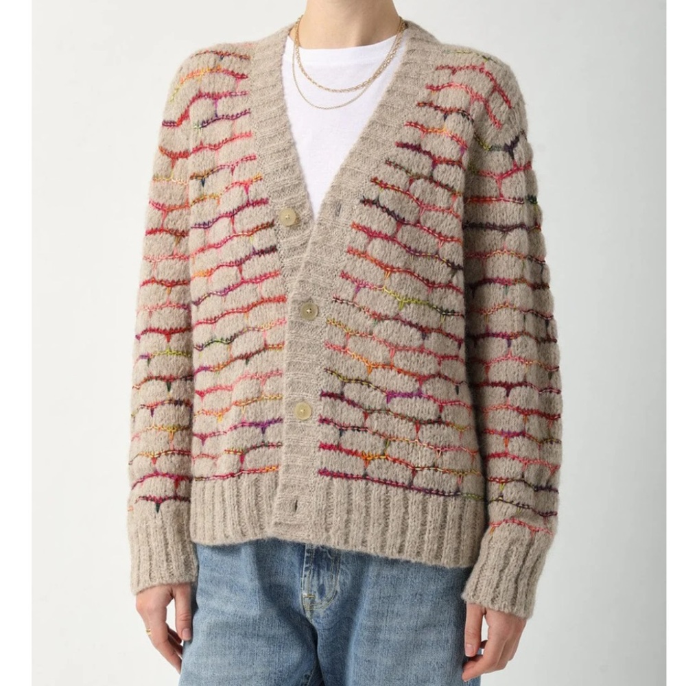 Corridor NYC Raga Cardigan in Natural color way – Alpaca Blend Knit Sweater